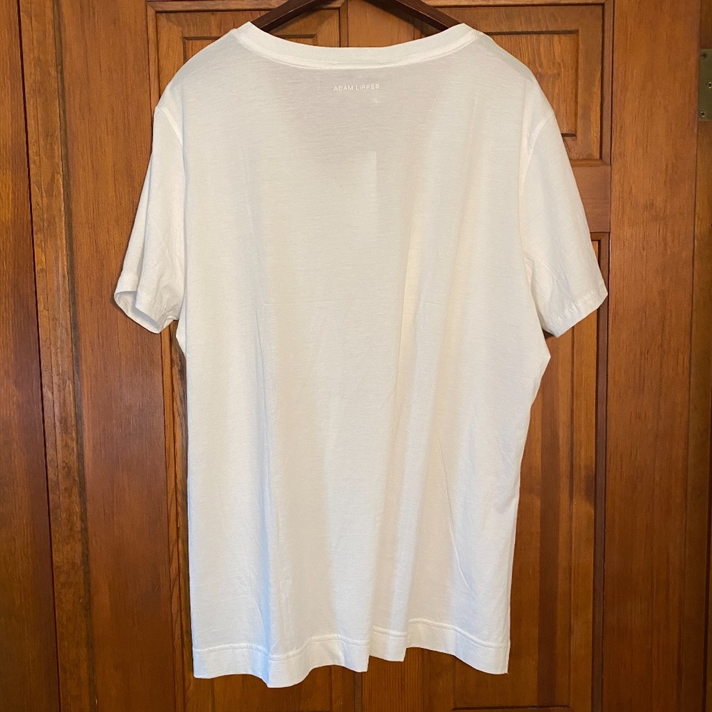 NEW Adam Lippes 100% Pima Cotton V-Neck T-shirt in White size 4X/20 - Picture 3 of 9